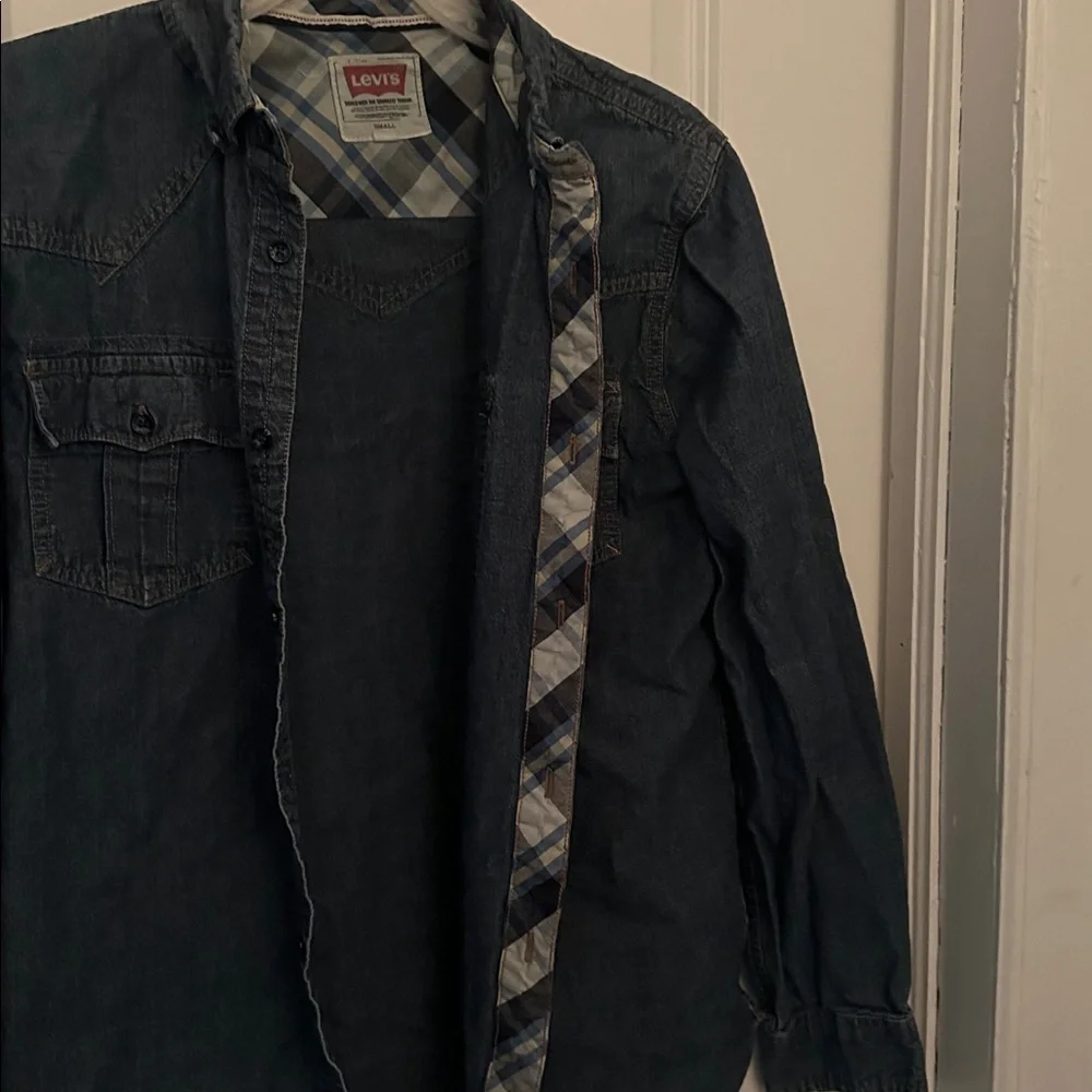 Levi's Dark Wash Denim Shirt Jacket - Blue - Picture 3 of 5